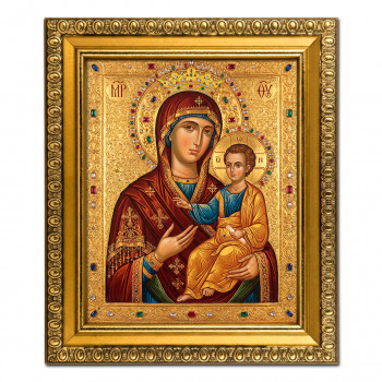 IKO-004-024 Икона Божией Матери Иверская, рамка 12,5х14,5см