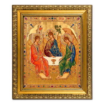 IKO-004-026 Икона Святая Троица, рамка 12,5х14,5см