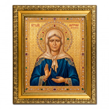 IKO-004-028 Икона Святая блаженная Матрона Московская, рамка 12,5х14,5см