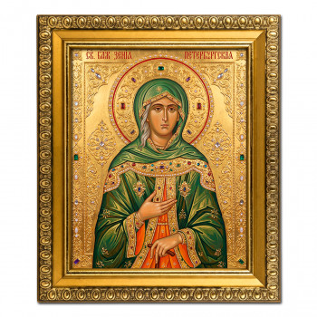 IKO-004-029 Икона Святая блаженная Ксения Петербургская, рамка 12,5х14,5см