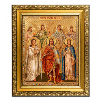 IKO-004-032 Икона Собор архистратига Михаила, рамка 12,5х14,5см