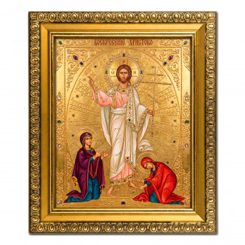 IKO-004-033 Икона Воскресение Христово, рамка 12,5х14,5см