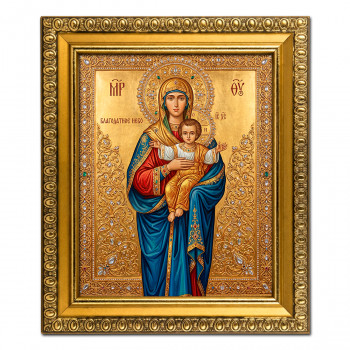 IKO-004-034 Икона Божией Матери Благодатное небо, рамка 12,5х14,5см
