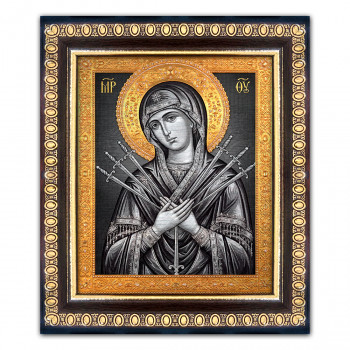 IKO-007-006 Икона Божия Матерь Семистрельная 12,5х14,5см