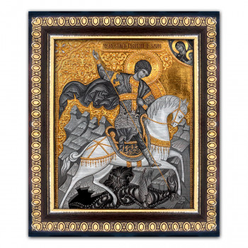 IKO-007-009 Икона Св. влм. Георгий Победоносец 12,5х14,5см