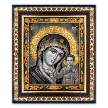 IKO-007-017 Икона Божия Матерь Казанская 12,5х14,5см
