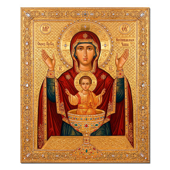 IKO-009-039 Икона магнитная Божией Матери Неупиваемая чаша 68х95мм