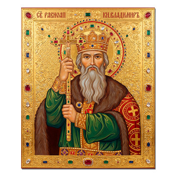 IKO-009-065 Икона магнитная святой равноапостольный князь Владимир 68х95мм