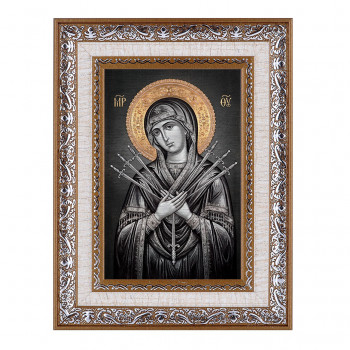 IKO-010-006 Икона Божия Матерь Семистрельная 15х21х1,5см