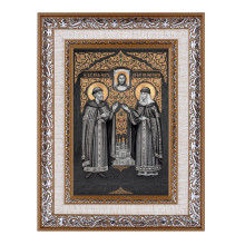 IKO-010-011 Икона Св. блгв. кн. Пётр и Феврония 15х21х1,5см