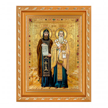 IKO-011-014 Икона Святые Кирилл и Мефодий 175х225х21мм