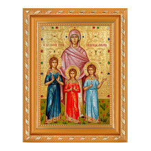 IKO-011-017 Икона София, Вера, Надежда, Любовь 175х225х21мм