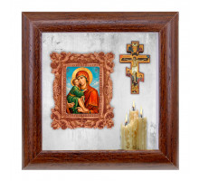 IKO-012-002 3D Икона Божией Матери Донская, 12х12х3см