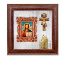 IKO-012-107 3D Икона Господь Вседержитель, 12х12х3см