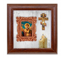 IKO-012-125 3D Икона Святой Спиридон Тримифунтский, 12х12х3см