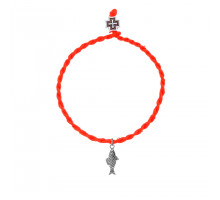 KB4-036 Браслет красный с монастырским замком, Рыбка